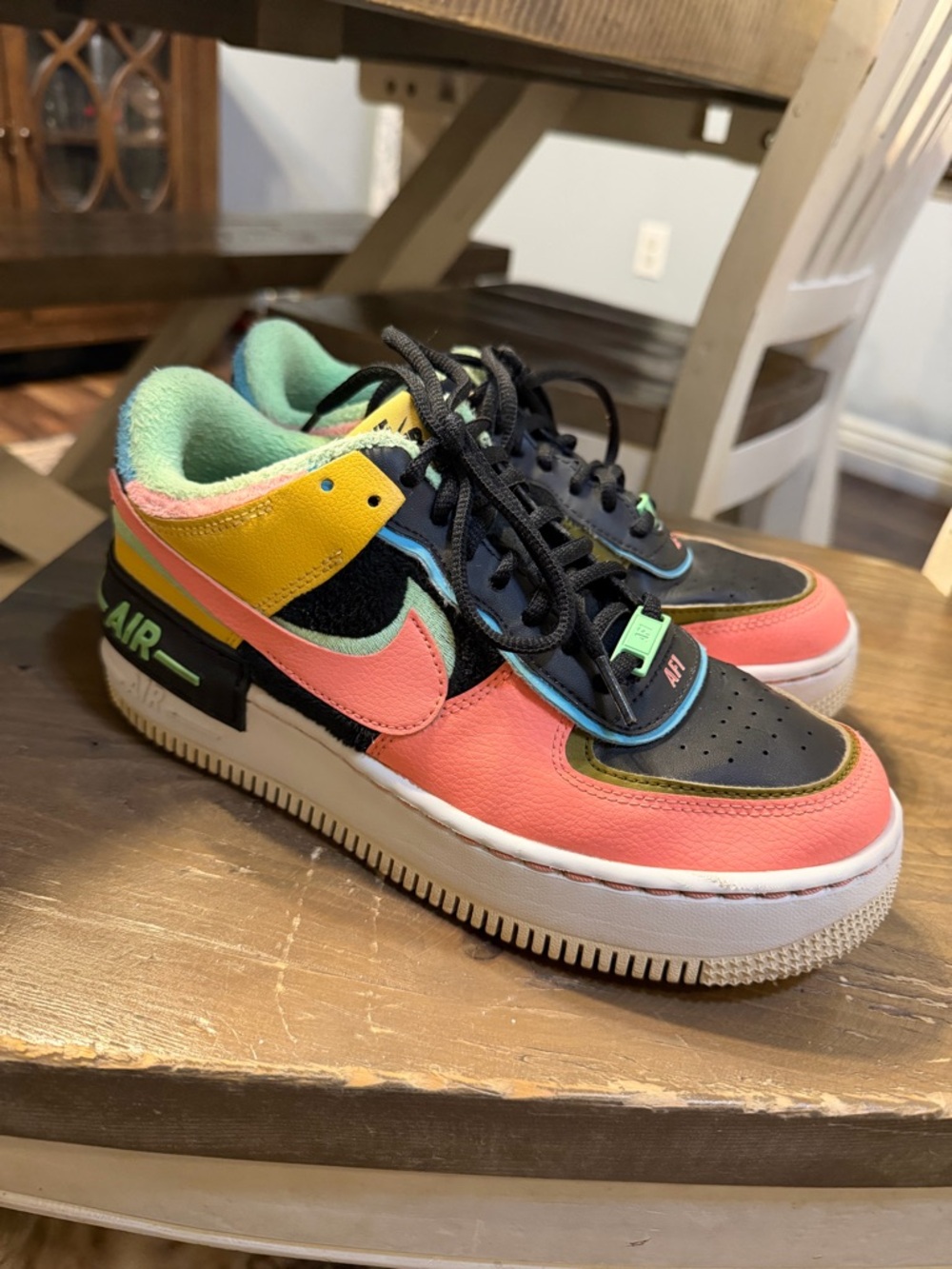 Nike Air Force 1 Low Multi-Color Coral, Black & Mint